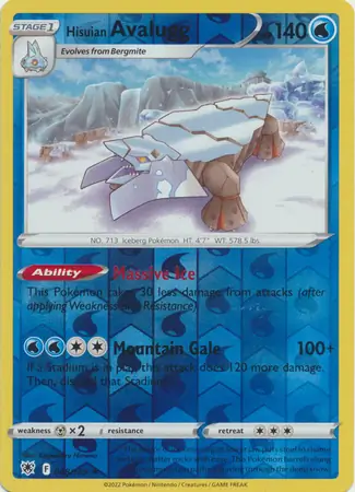 Hisuian Avalugg Reverse Holo