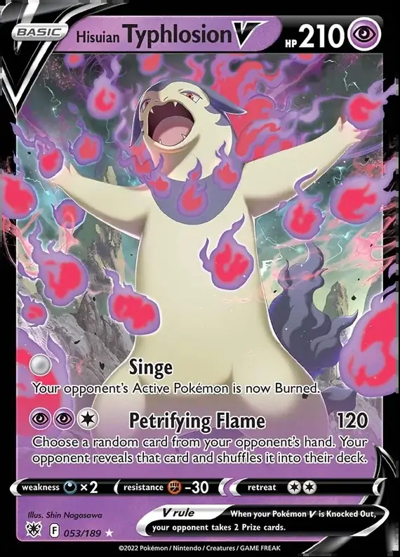 Hisuian Typhlosion V Pokemon card from Astral Radiance