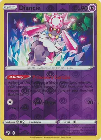 Diancie Reverse Holo Pokemon card from Astral Radiance