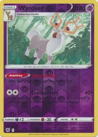 Wyrdeer Reverse Holo Pokemon card from Astral Radiance