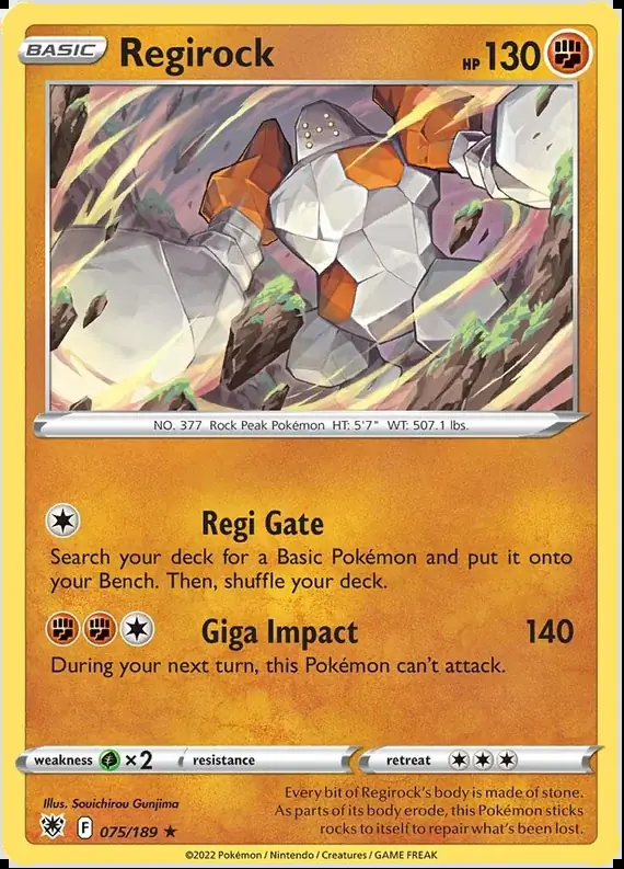 Regirock Pokemon card from Astral Radiance