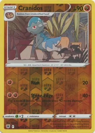 Cranidos Reverse Holo Pokemon card from Astral Radiance