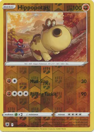 Hippopotas Reverse Holo Pokemon card from Astral Radiance