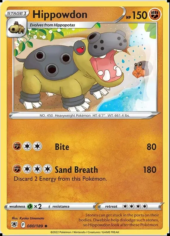 Hippowdon Pokemon card from Astral Radiance