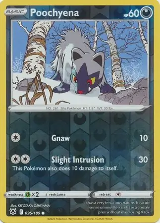 Poochyena Reverse Holo Pokemon card from Astral Radiance