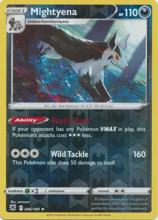 Mightyena Reverse Holo Pokemon card from Astral Radiance