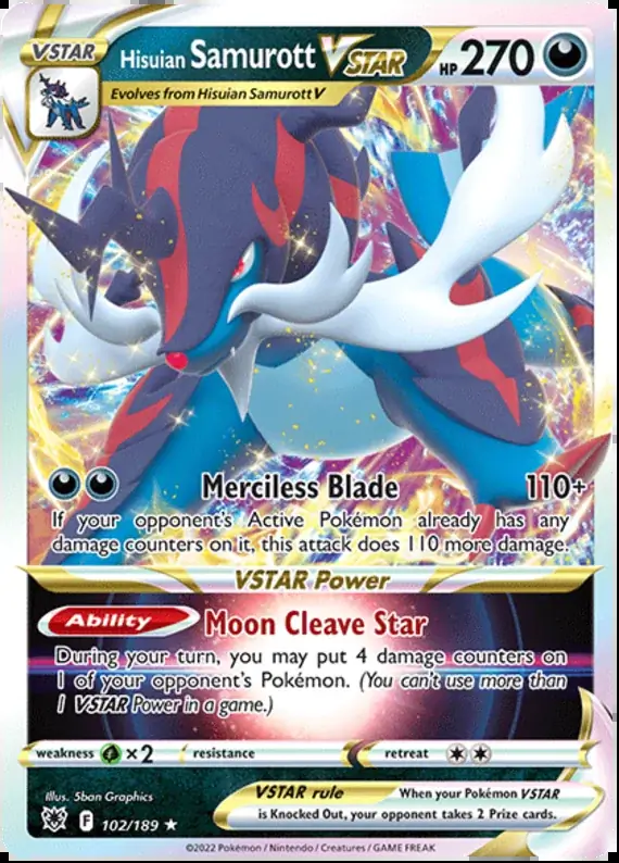 Hisuian Samurott VSTAR Pokemon card from Astral Radiance