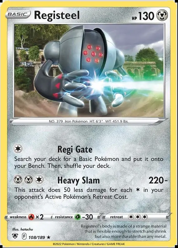 Registeel Pokemon card from Astral Radiance