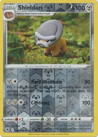 Shieldon Reverse Holo Pokemon card from Astral Radiance