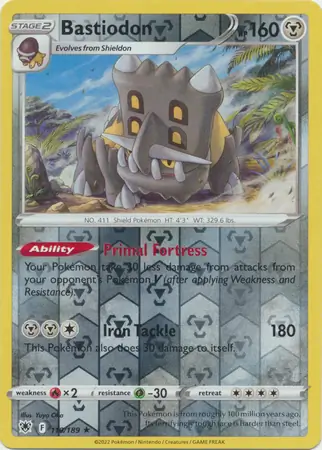 Bastiodon Reverse Holo Pokemon card from Astral Radiance