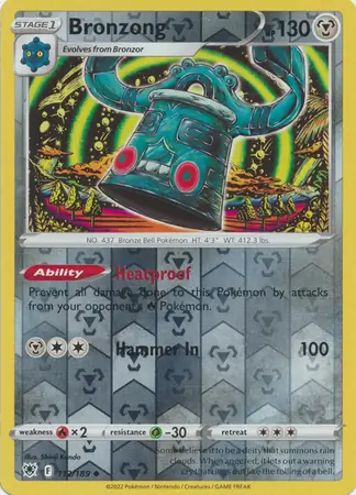 Bronzong Reverse Holo Pokemon card from Astral Radiance