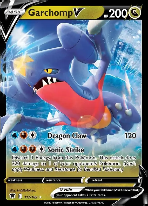 Garchomp V Pokemon card from Astral Radiance
