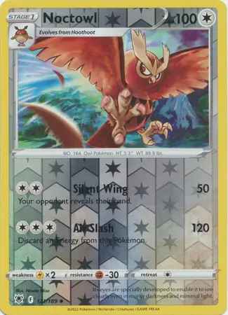 Noctowl Reverse Holo Pokemon card from Astral Radiance
