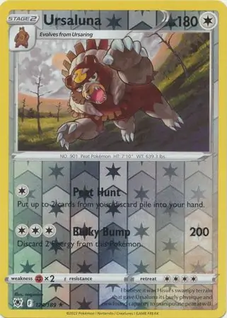 Ursaluna Reverse Holo Pokemon card from Astral Radiance