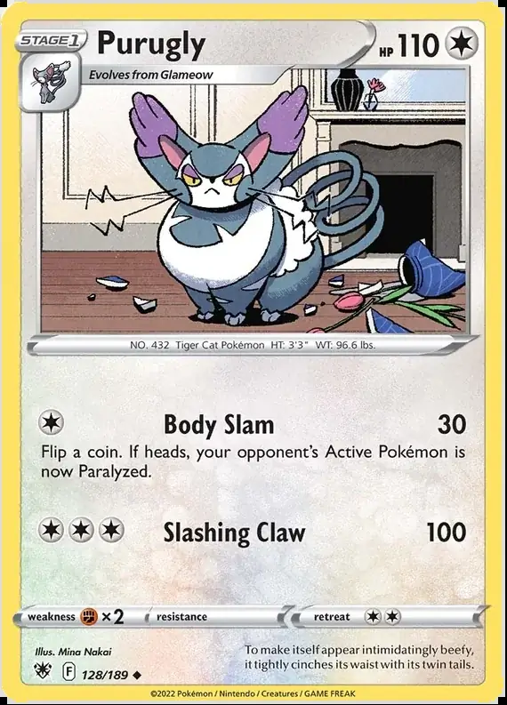 Purugly Pokemon card from Astral Radiance