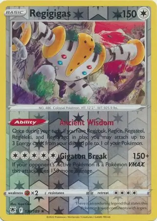 Regigigas Reverse Holo Pokemon card from Astral Radiance