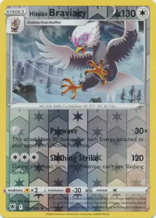 Hisuian Braviary Reverse Holo Pokemon card from Astral Radiance