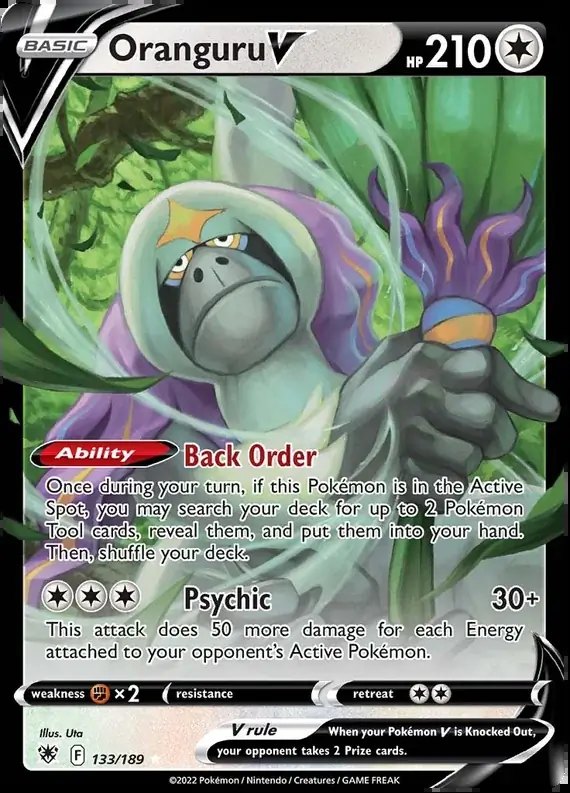 Oranguru V Pokemon card from Astral Radiance