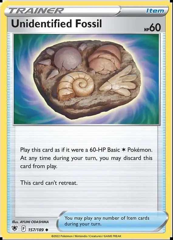 Unidentified Fossil Pokemon card from Astral Radiance
