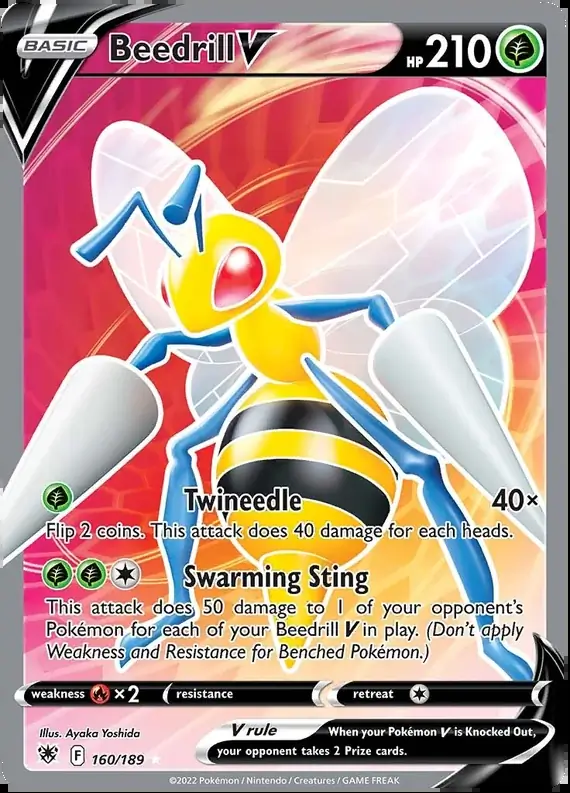 Beedrill V Pokemon card from Astral Radiance