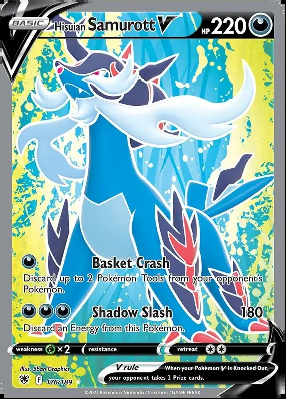 Hisuian Samurott V Pokemon card from Astral Radiance