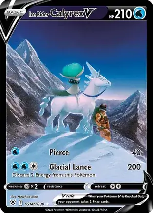 Ice Rider Calyrex V Pokemon card from Astral Radiance