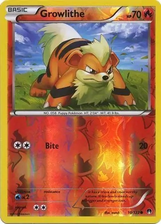 Growlithe Reverse Holo Pokemon card from BREAKpoint
