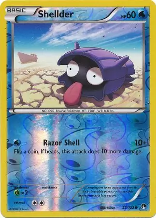 Shellder Reverse Holo Pokemon card from BREAKpoint