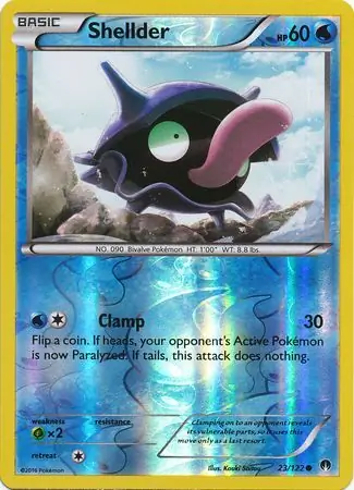 Shellder Reverse Holo Pokemon card from BREAKpoint