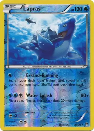 Lapras Reverse Holo Pokemon card from BREAKpoint