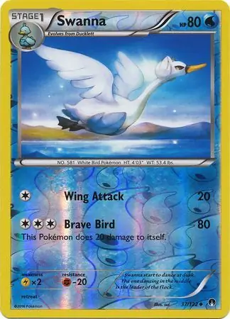 Swanna Reverse Holo Pokemon card from BREAKpoint