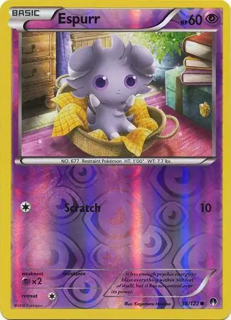 Espurr Reverse Holo Pokemon card from BREAKpoint