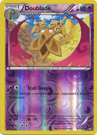Doublade Reverse Holo Pokemon card from BREAKpoint