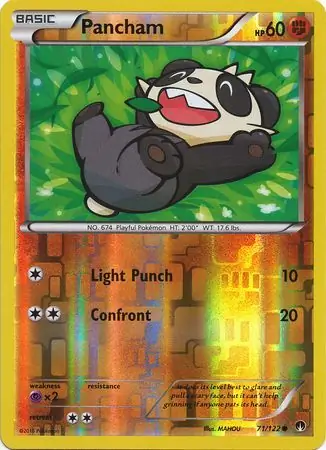 Pancham Reverse Holo Pokemon card from BREAKpoint