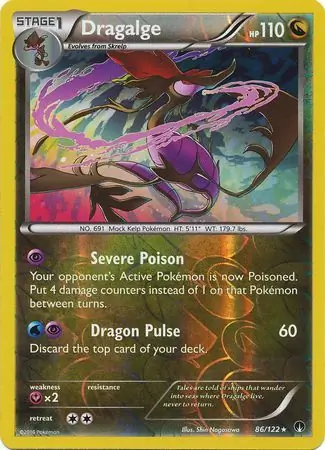 Dragalge Reverse Holo Pokemon card from BREAKpoint