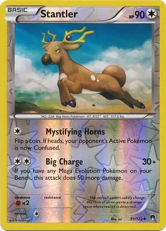 Stantler Reverse Holo Pokemon card from BREAKpoint