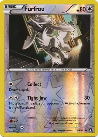 Furfrou Reverse Holo Pokemon card from BREAKpoint