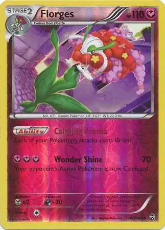 Florges Reverse Holo Pokemon card from BREAKthrough