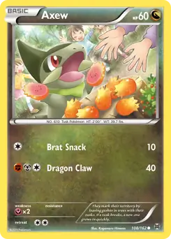 Axew Pokemon card from BREAKthrough