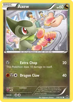 Axew Pokemon card from BREAKthrough