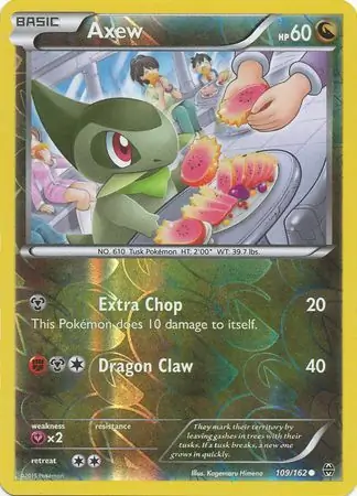 Axew Reverse Holo Pokemon card from BREAKthrough