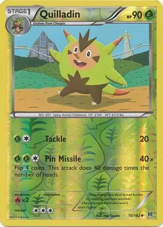 Quilladin Reverse Holo Pokemon card from BREAKthrough