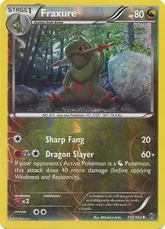 Fraxure Reverse Holo Pokemon card from BREAKthrough