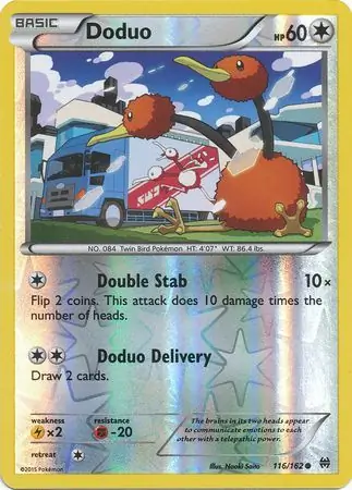 Doduo Reverse Holo Pokemon card from BREAKthrough
