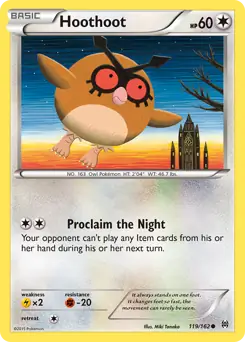 Hoothoot Pokemon card from BREAKthrough