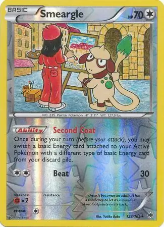 Smeargle Reverse Holo Pokemon card from BREAKthrough