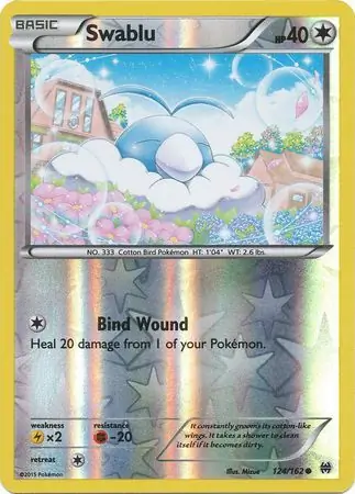 Swablu Reverse Holo Pokemon card from BREAKthrough