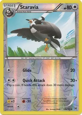 Staravia Reverse Holo Pokemon card from BREAKthrough