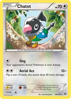 Chatot Pokemon card from BREAKthrough