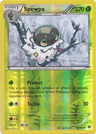 Spewpa Reverse Holo Pokemon card from BREAKthrough